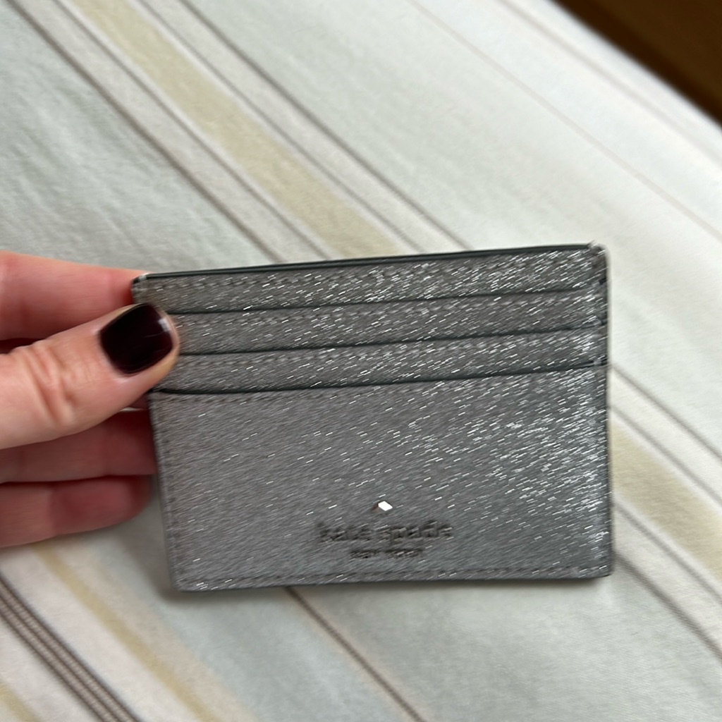 Brand New Kate Spade Small Slim Cardholder In Lunar Light